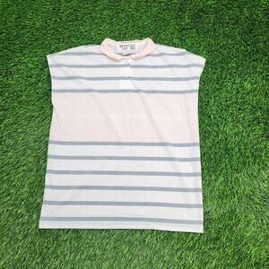 Vintage 70s Jantzen Anchor MOD Polo Shirt Women M 19x24 USA